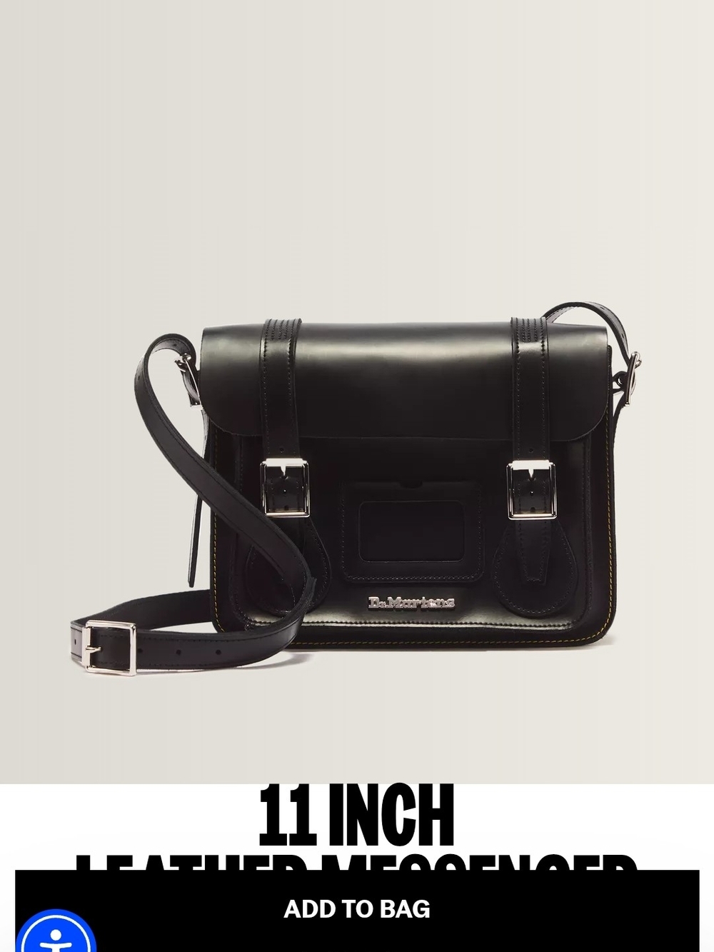 Dr. Martens Black Leather 11" Satchel Crossbody Bag